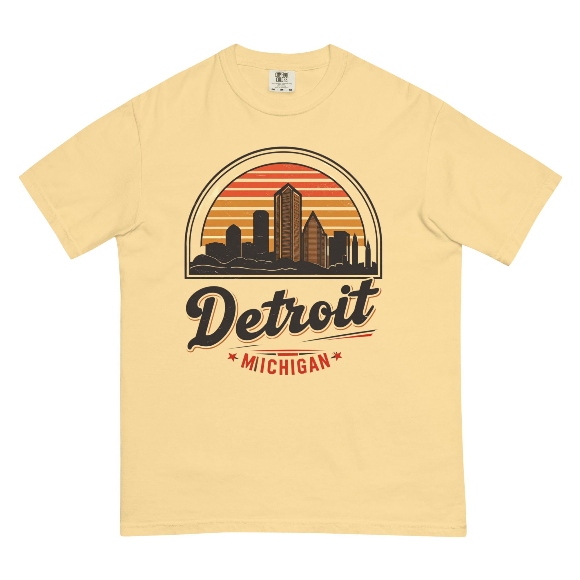 Vintage Detroit Michigan Design – Men’s (Unisex) Garment-Dyed Heavyweight T-Shirt | Comfort Colors 1717